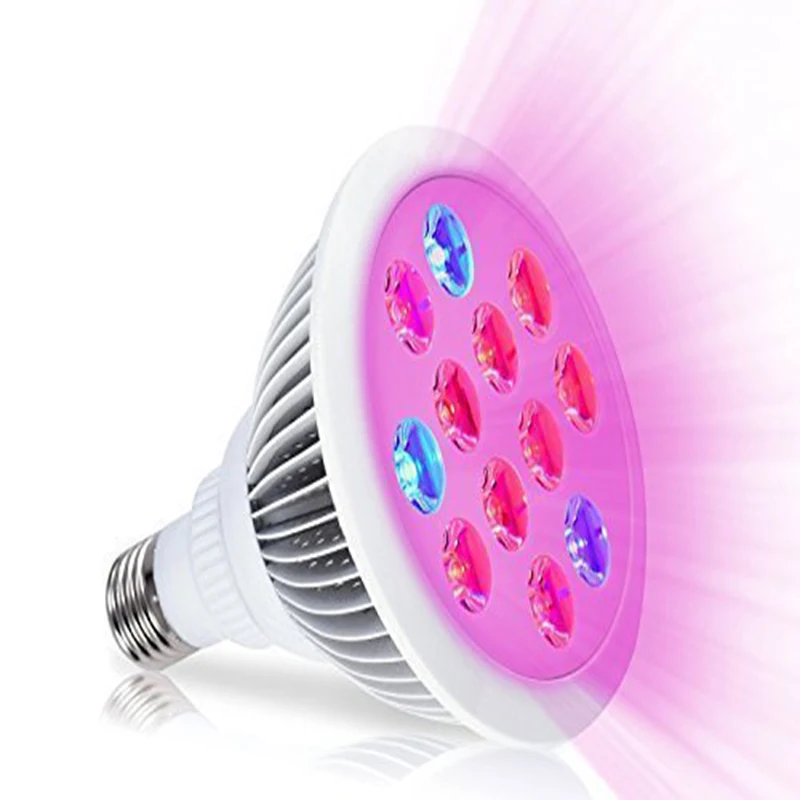 36W Grow Light Bulb E27/E26 Full Spectrum Ultra Light Grow Lamp Red