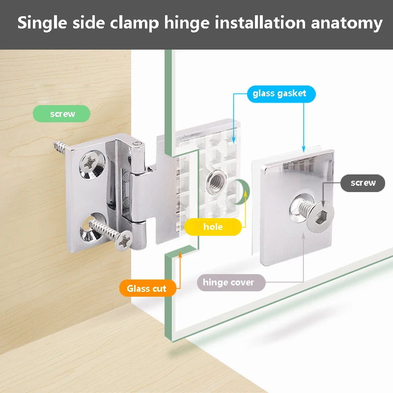 1 шт. одностороннее, двухстороннее петли для стеклянных дверей Шарнир сплав цинка винный шкаф со стеклянными дверцами двери