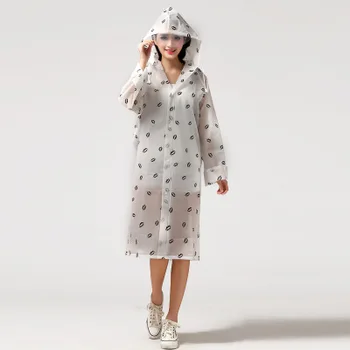 

New Fashion Long Transparent EVA Women Raincoat Rain Gear Rain Coat Rainwear Rain Poncho Rain Jacket Include Schoolbag Position