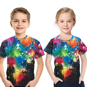 

Colored Blend Graphic Tshirt Doodle Art Design Image T Shirt Boys/Girls Bright Color Kids Fashion Summer Clothes Street Style