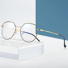 Женская классическая круглая рамка в стиле ретро анти-синие очки мужские металлические полигон мобильный телефон компьютер синий свет Блокировка защита глаз