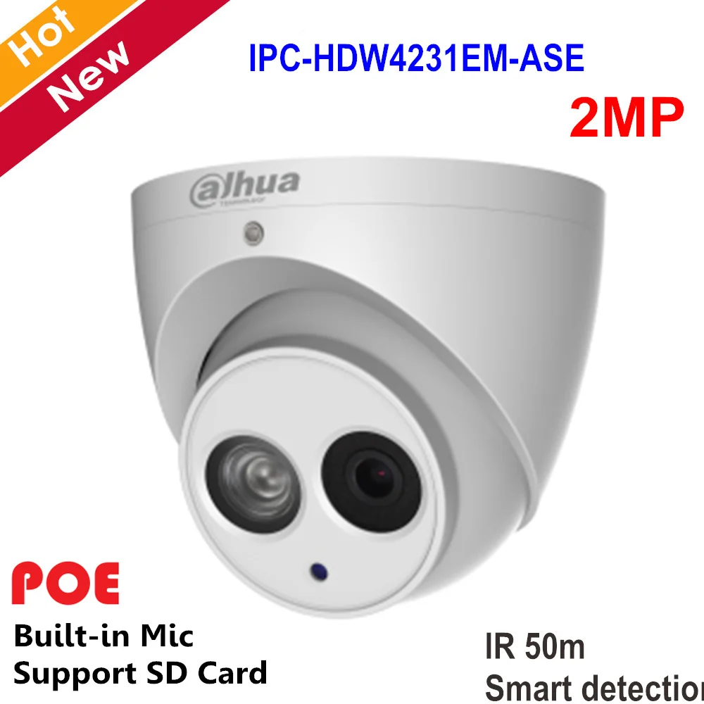 Dahua английская 2MP Poe IP камера IPC-HDW4231EM-ASE Встроенный микрофон Поддержка