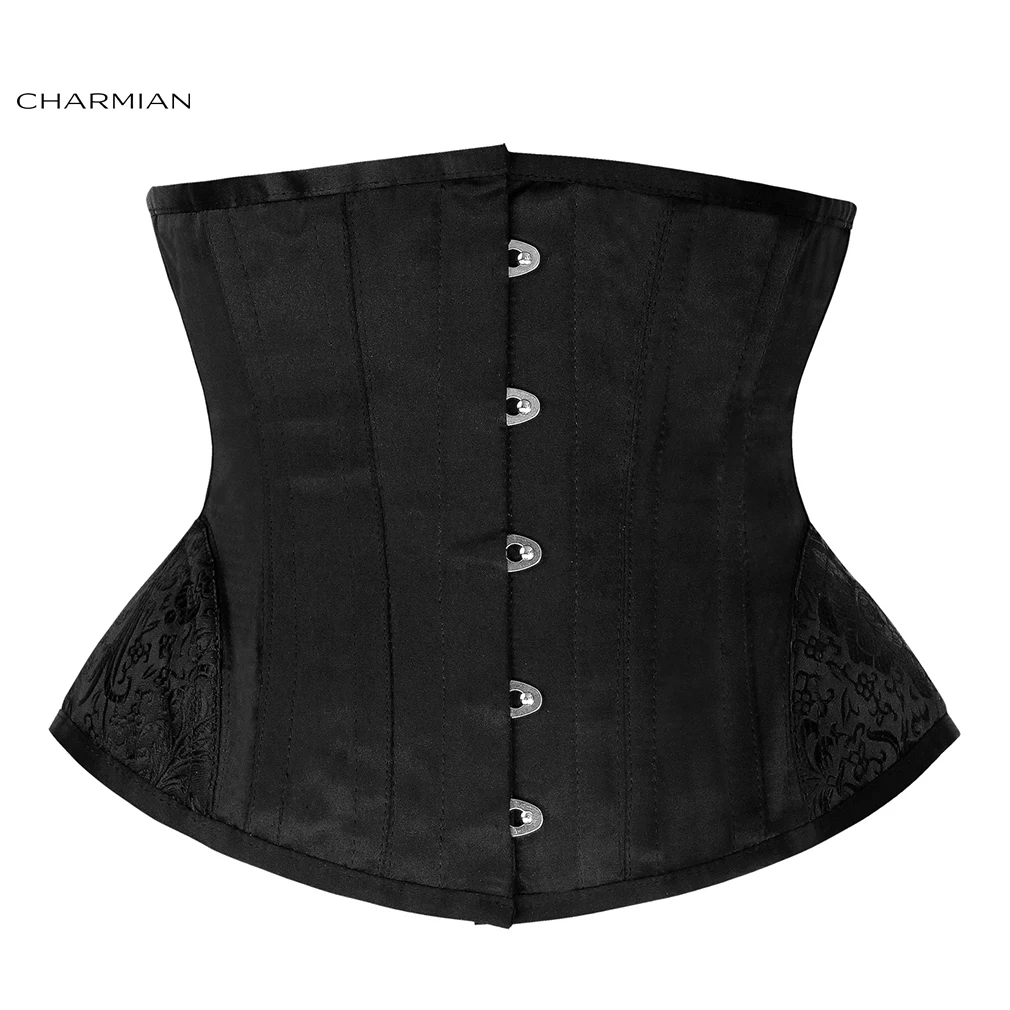 

Charmian Women's Sexy Waist Trainer Cincher Black Gothic Retro Underbust Corsets and Bustiers Shapewear Corselet Corpete