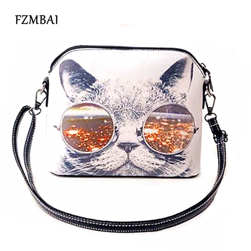 

FZMBAI Fashion One Shoulder Shell Bag Woman's Cross-body Bag Vintage Cat Print Bag