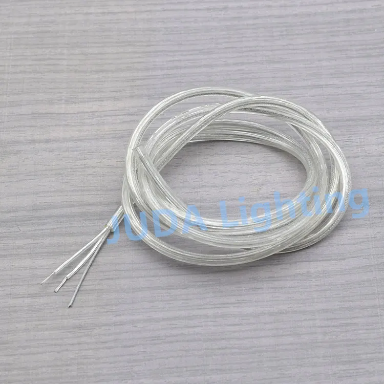 0.5mm square transparent clear color power cable cord with steel