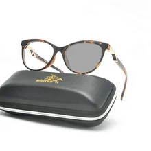 Новые женские солнцезащитные фотохромные очки для чтения брендовые Роскошные Алмазные кошачьи диоптрические очки для чтения UV400 с коробкой FML