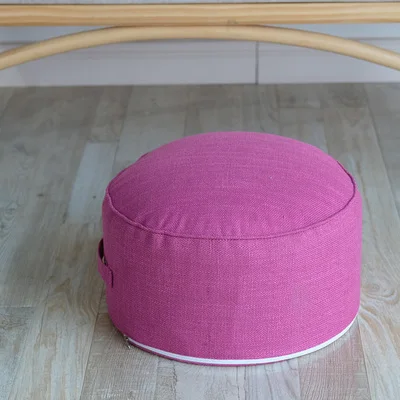 Круглая высокопрочная губка татами подушка для сиденья футон стул подушка чайная церемония васабликоттон ткань пруд подушка - Цвет: Rose