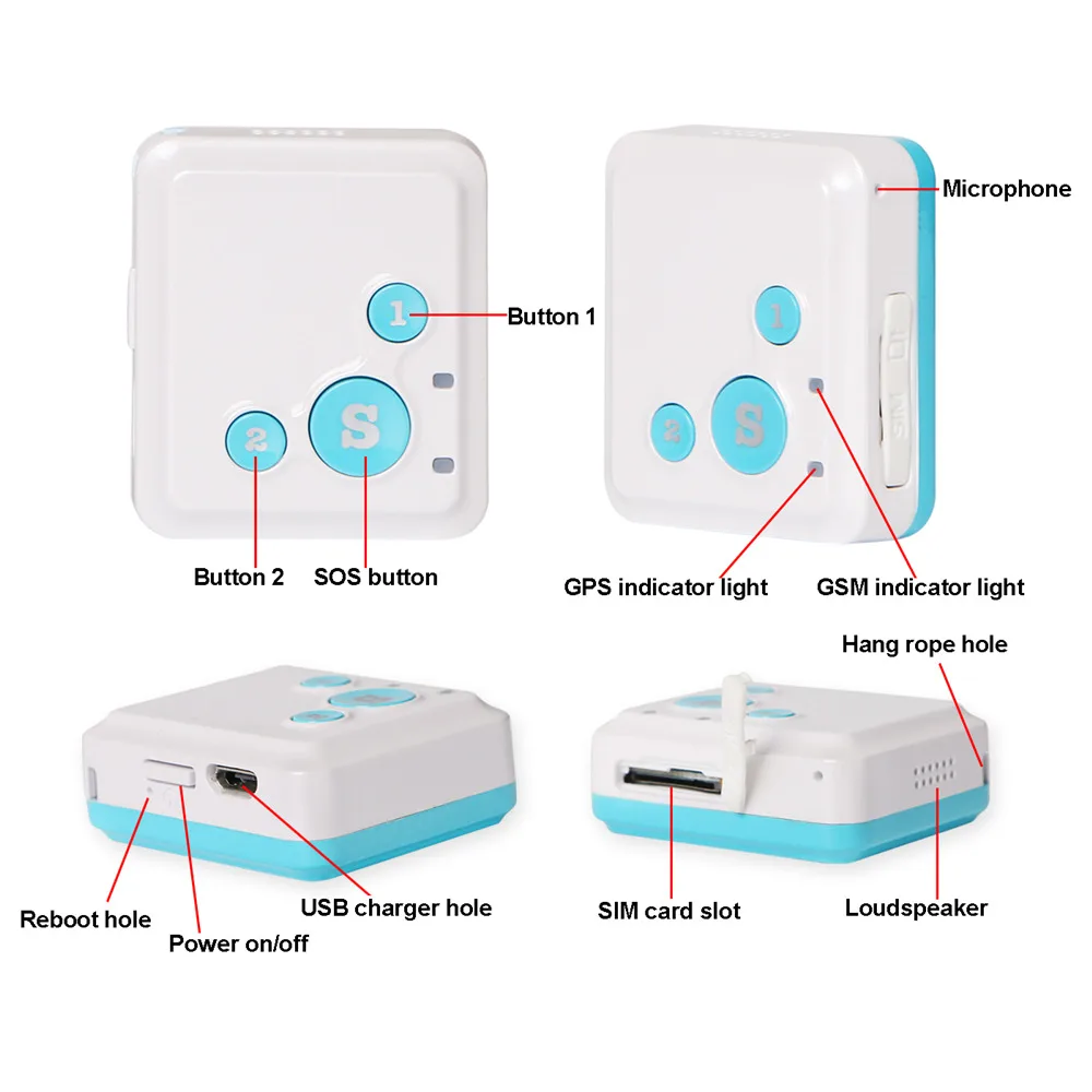 مصغرة الشخصية الاطفال الطفل GSM جي بي آر إس GPS تعقب RF-V16 SOS التواصل 7 أيام الاستعداد صوت مراقبة عمر تتبع الحرة