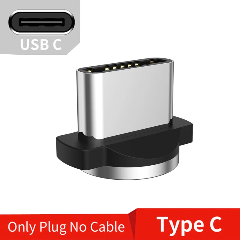 USLION Магнитный Micro USB кабель type-c Зарядка для iPhone samsung Магнитная Зарядка адаптер type C кабели для мобильных телефонов шнур - Цвет: Only Plug For Type C