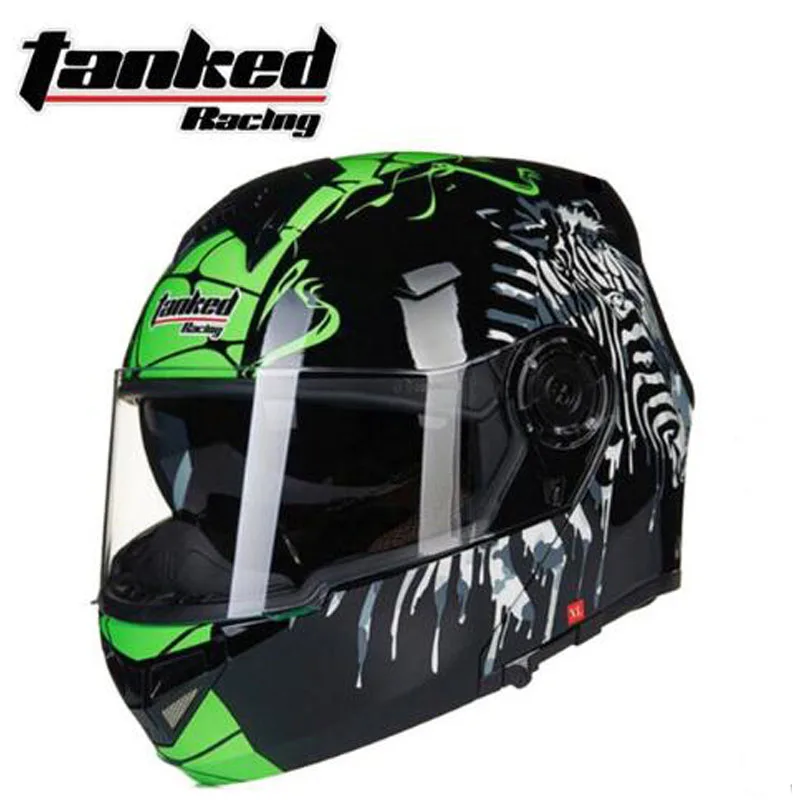 Tanked Racing ECE одобренный Filp Up мотоциклетный шлем T270 с двойными линзами Открытый мотоциклетный шлем Мото шлем