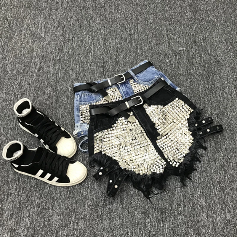 cintura alta solta borla jeans shorts