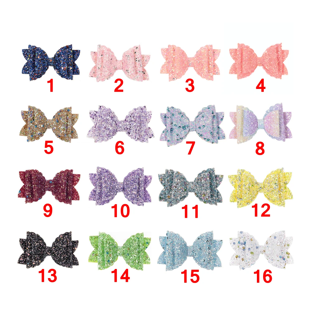 

Nishine 20pcs/lot Boutique Sequin Shiny Hair Bows for Baby Girls Headbands Hair Clips Diy Headwear Hair Accessories