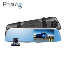 Phisung T28 espejo retrovisor con cámara de visión Nocturna Cámara Dual HD 1296 P dash cam G-sensor ADAS Monitor de Aparcamiento camara de automovil