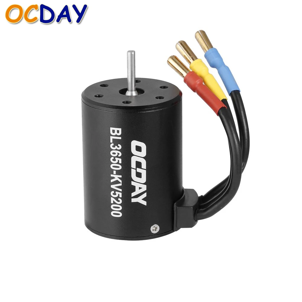 

OCDAY BL3650 3900KV 5200KV Sensorless Brushless Motor 4 Poles for RC 1/10 Car Boat