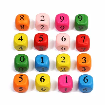 

LOULEUR 100pcs Multicolor 0-9 Number Wooden Beads Square Big Hole Loose Spacer Beads for Jewelry Making DIY Kids Toys