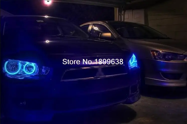  Super bright 7 color RGB LED Angel Eyes Kit with a remote control car styling For Mitsubishi Lancer - 32703637148