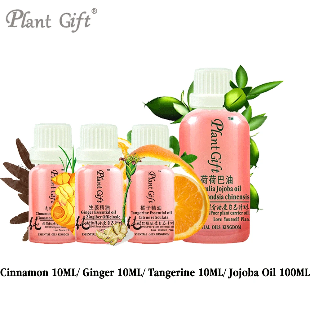 

100% Pure Plant Essential Oils Cinnamon / Ginger/ Tangerine / Jojoba Oil 10ml Sri Lanka Imports Antibacteria Ease Digestion