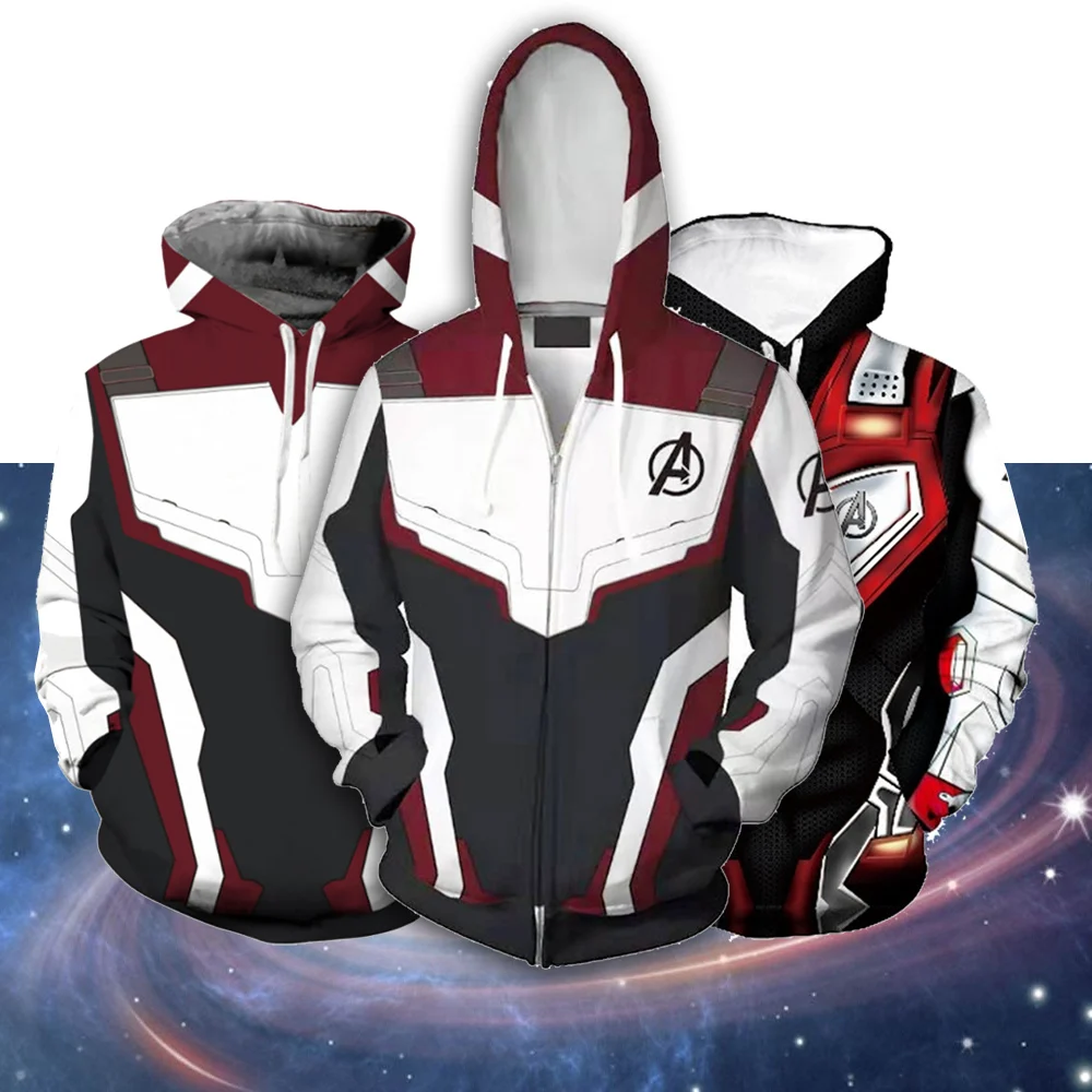The Avengers Endgame Hoodie Quantum Realm Sweatshirt Jacket Superhero Hoodies Unisex Man Women Plus Size Cosplay Costume(S-5XL)