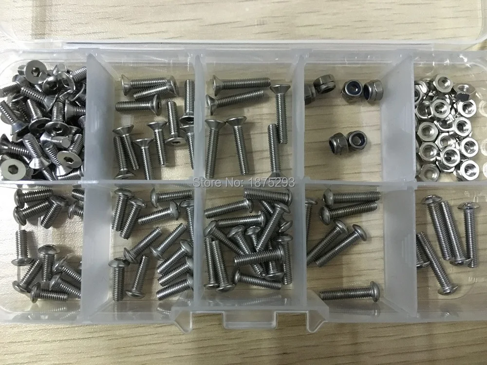 Комплект крепежа с шестигранной головкой M3 OpenRC 168 шт.|screw set|countersunk head screwkit m3 |