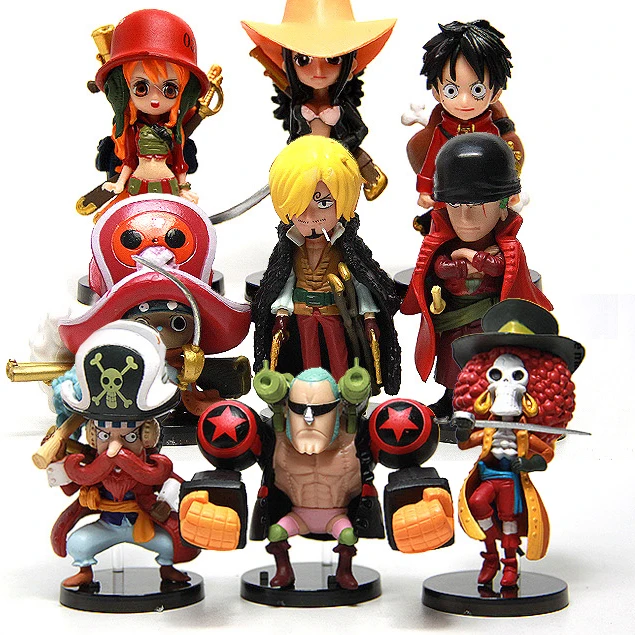 

9pcs/lot One Piece Luffy Zero Nami Usopp Tony Chopper Sanji Nico Franky Brook Action Figures Model Toy Gift