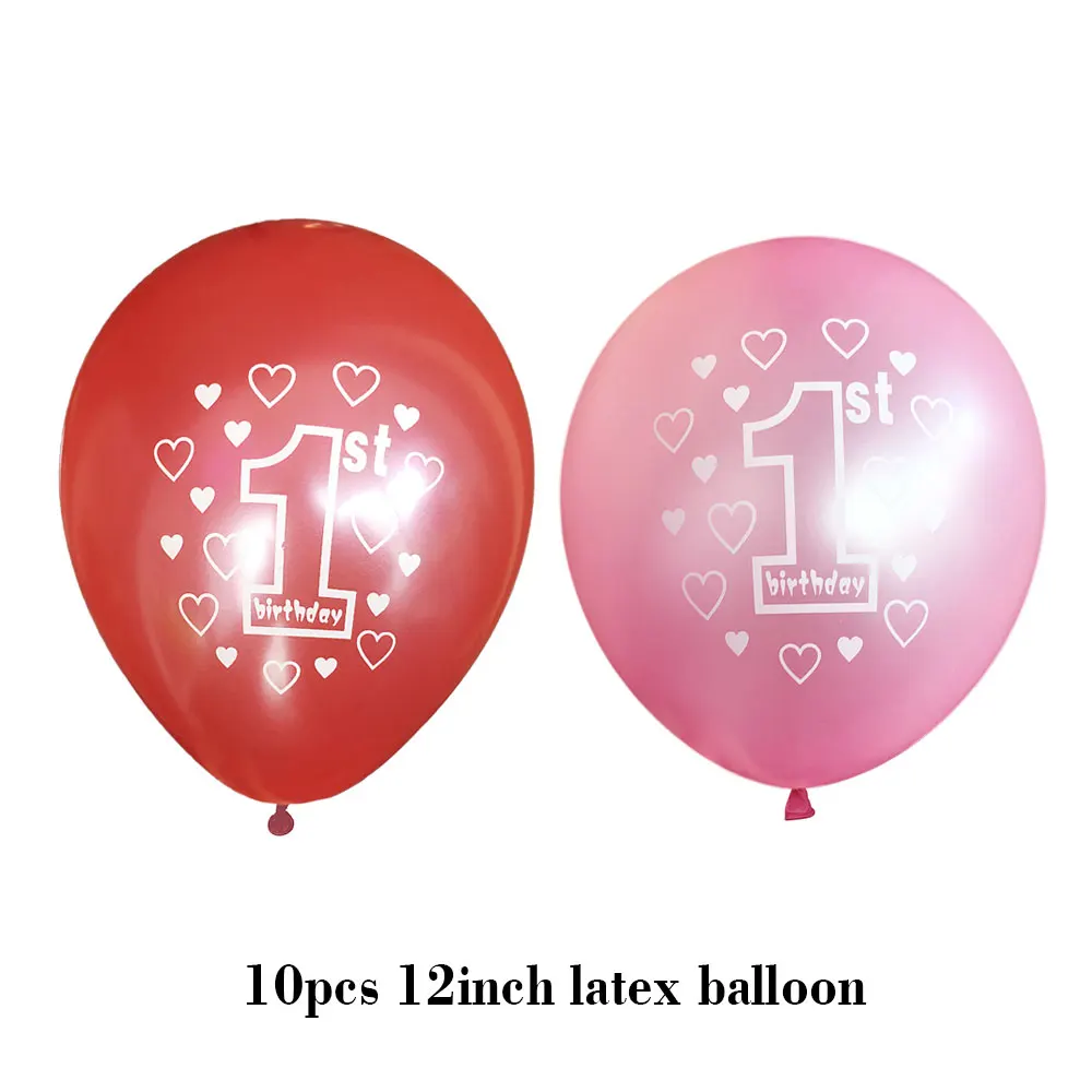 Amawill 1st День рождения воздушные шары я один баннер синий розовый Детские 1 год юбилеи вечерние наборы; детский душ аксессуары 65D - Цвет: 10pcs balloons