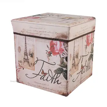 

Hot Multi-function Non-woven Square Retro Folding Storage Stool Storage Boxes Organizer Kids Book Sundries Home Decoration