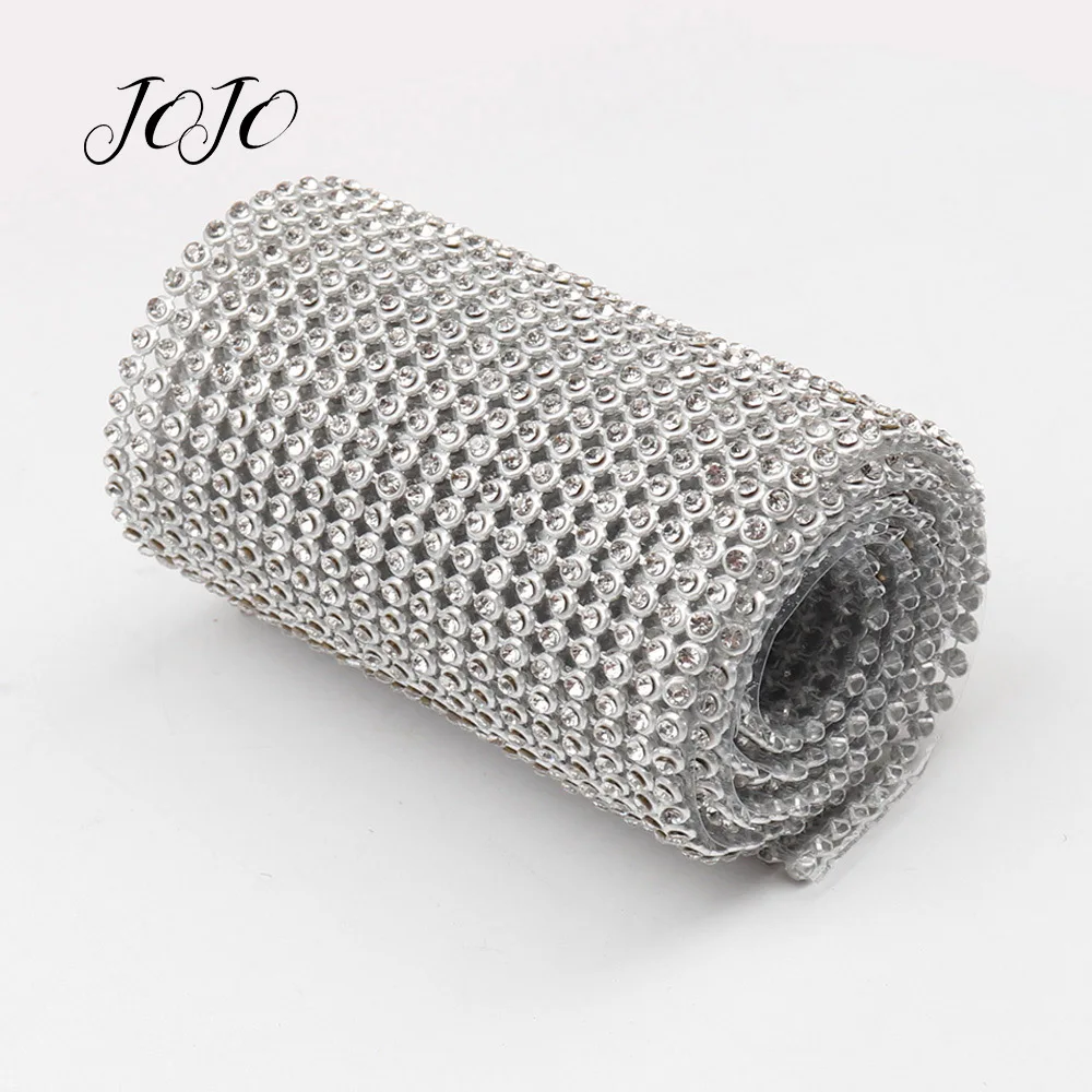 

JOJO BOWS 7.5*44cm Mesh Rhinestone Webbing Blingbling Diamond Trim Ribbon Gift Box Wrapping Wedding Party Decoration Accessories