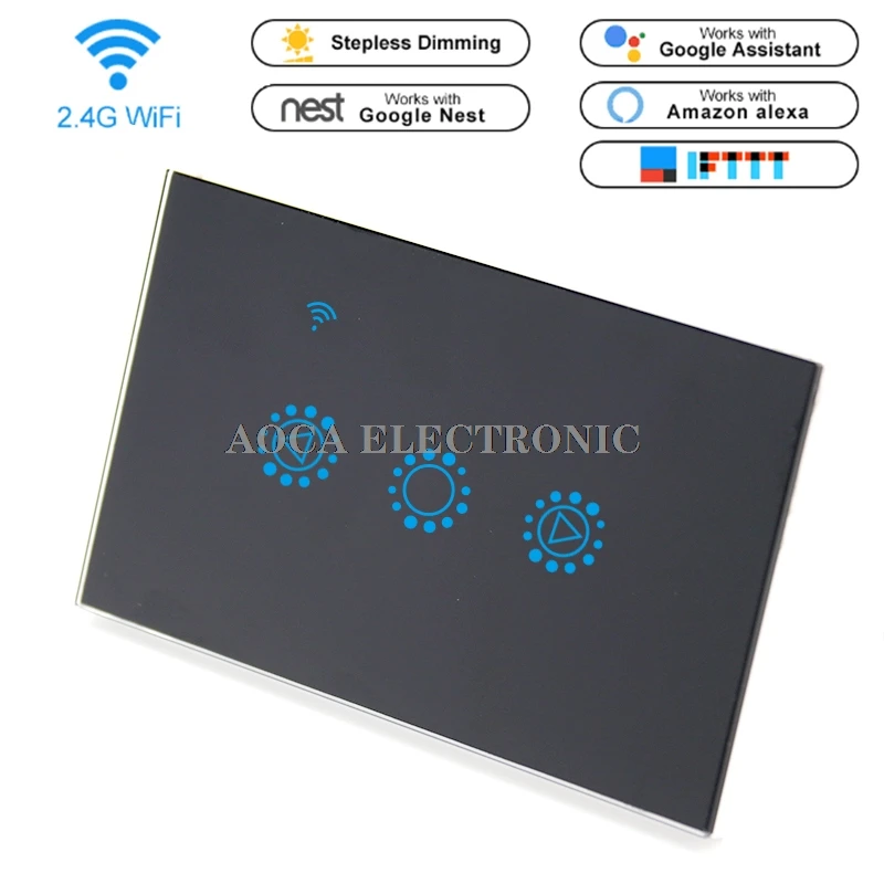 

Wi-Fi light dimmer Smart Switch Wall Light Panel Wireless Intelligence Timing&Remote Control APP Work with Alexa Google Home