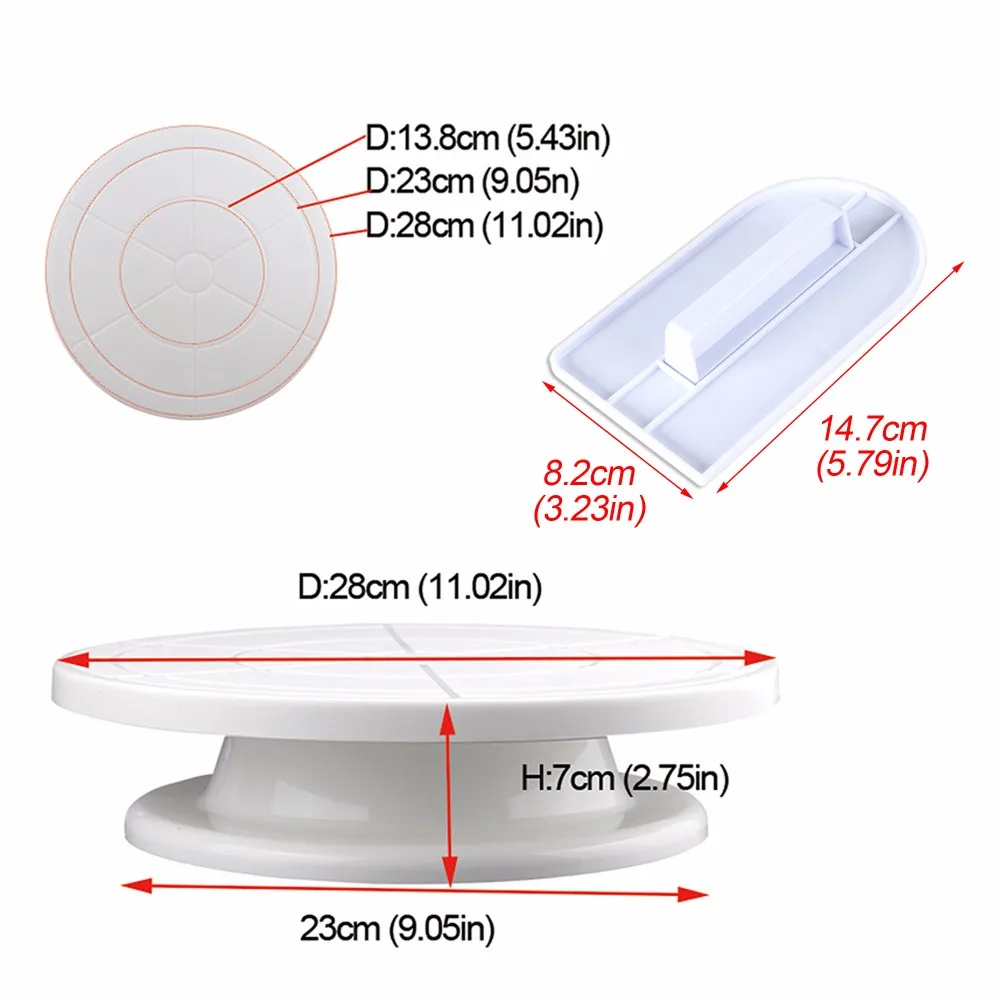 DCRT вращающаяся подставка для торта, набор инструментов для украшения торта, виниловый стол, глазурь, наконечники для торта, лопатка, ножницы, набор, сделай сам, инструмент для выпечки торта