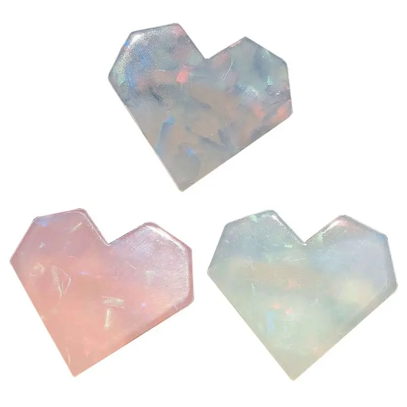 

Tortoise Shell Hair Clips Pink Heart Acrylic Resin Barrette Hair Pins for Women