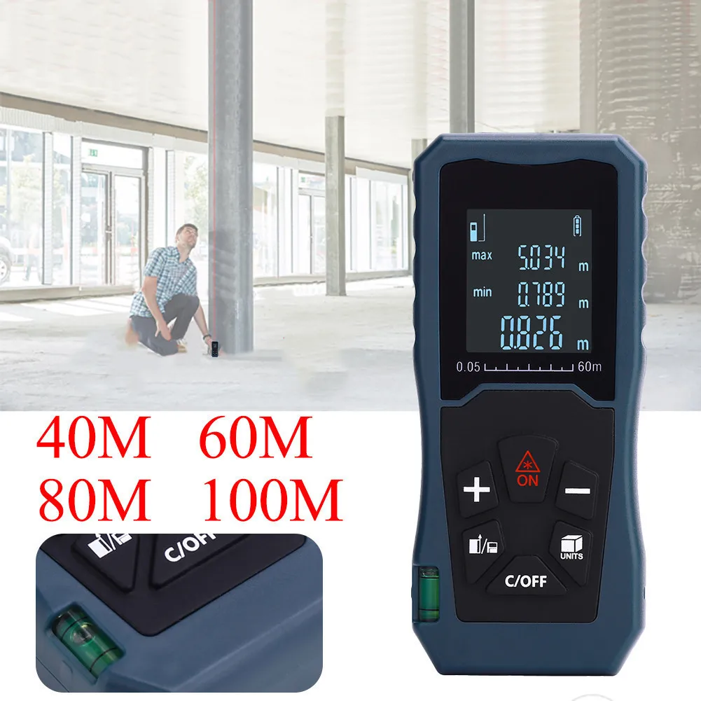 Handheld Laser Distance Meter 40M 60M 80M 100M Mini Laser Rangefinder Laser Tape Range Finder Diastimeter Measure Handheld Laser Distance Meter 40M 60M 80M 100M Mini Laser Rangefinder Laser Tape Range Finder Diastimeter Measure