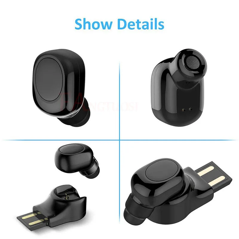 FANGTUOSI мини Bluetooth наушники Беспроводная гарнитура Стереонаушники Скрытые