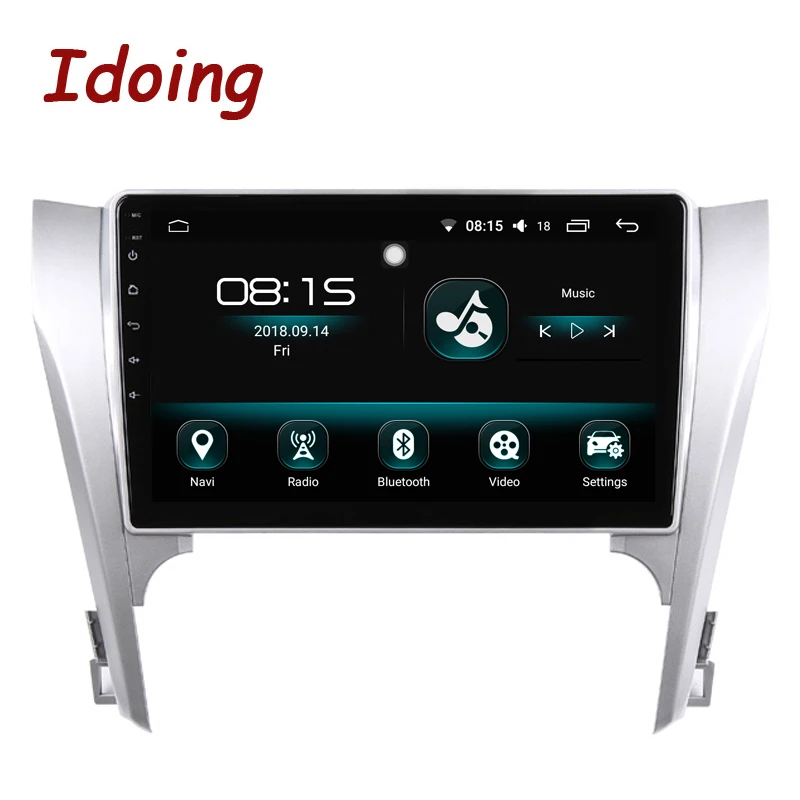 Discount Idoing 10.2" Car Android 8.0 Radio Multimedia Player 4G+64G Octa Core Fit Toyota Camry 2012-2014 2.5D IPS Screen GPS Navigation 1