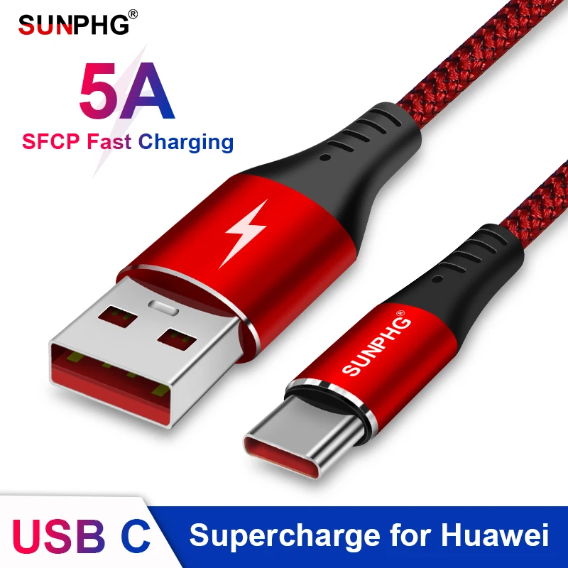 Быстрое зарядное устройство SUNPHG 5A для huawei Supercharge samsung Oneplus Xiaomi Quick Charge usb type C кабель для зарядки QC3.0 мобильного телефона