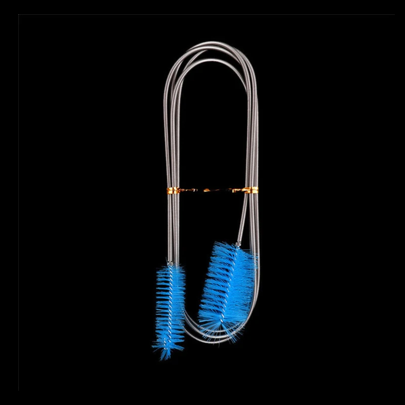 1,55 м гибкая аквариумная трубка круглая щетка очиститель с двойной головкой длинная щетка чистящий инструмент для аквариума фильтр насос Входная Выходная Труба - Цвет: blue