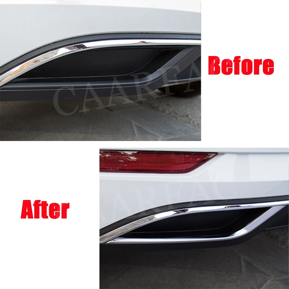MK7.5 Rear Lip Aprons Bright Strip Air outlet Light Exhaust Strip Cover Trim For VW Golf 7 VII 7.5 MK7.5-2PCS/Set