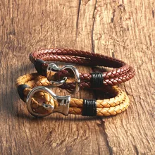 

Again Jewel Fashion Jewelry Punk Rock Antique Copper Plated PU Leather Bracelet&Bangle For Women Men Friendship Party Gift