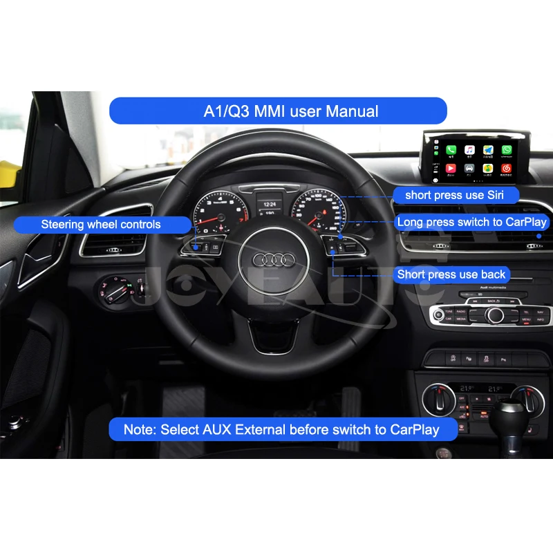 Discount Joyeauto Aftermarket A1 Q3 MMI RMC OEM Wifi Wireless Apple CarPlay Interface Retrofit for Audi with Touch Screen Reverse Camera 4