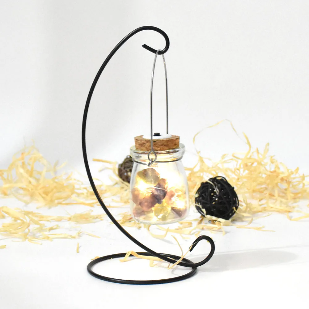 

New Product Natural Fluorite Crystal Quartz Broken Stone LED Lamp String Wishing Luminous Lamp Lucky Bottle Magic Birthday Gift