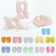 1 пара хлопчатобумажные смешанные детские перчатки защита от царапин для лица мягкие подарки для новорожденных девочек и мальчиков