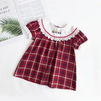 

Mihkalev toddler girl dresses summer 2020 kids dresses for girls plaid clothes Pattern children A-line baby tutu dresses