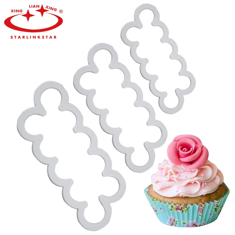 

3Pcs/Set 2017 New Kitchen Rose Flower Cake Mold Cookie Cutter Fondant Cake Decorating Tools Sugarcraft Cutter Cake Baking Tool