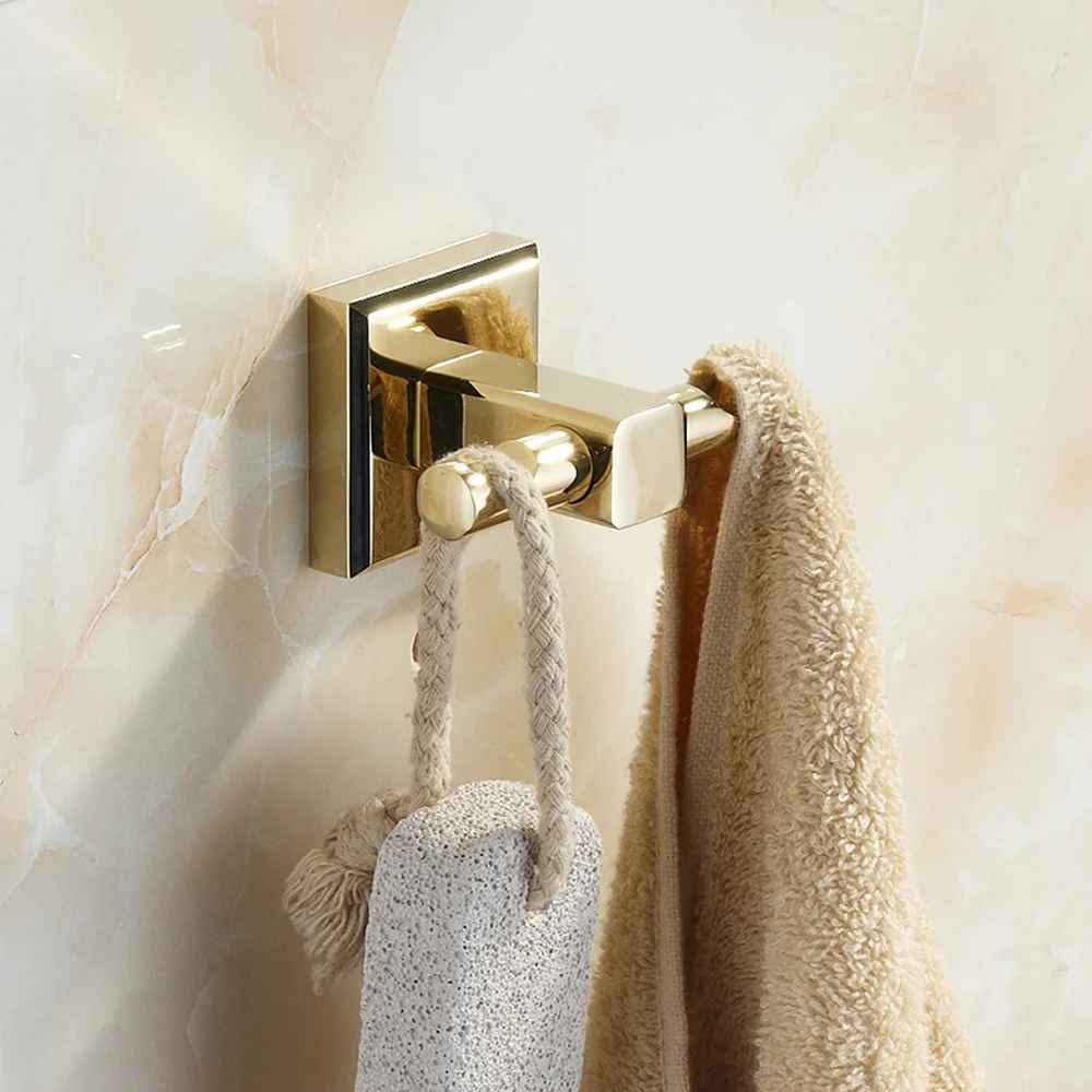 

A1 European gold simple perforated living room coat hook bathroom towel single hook copper wx7271505