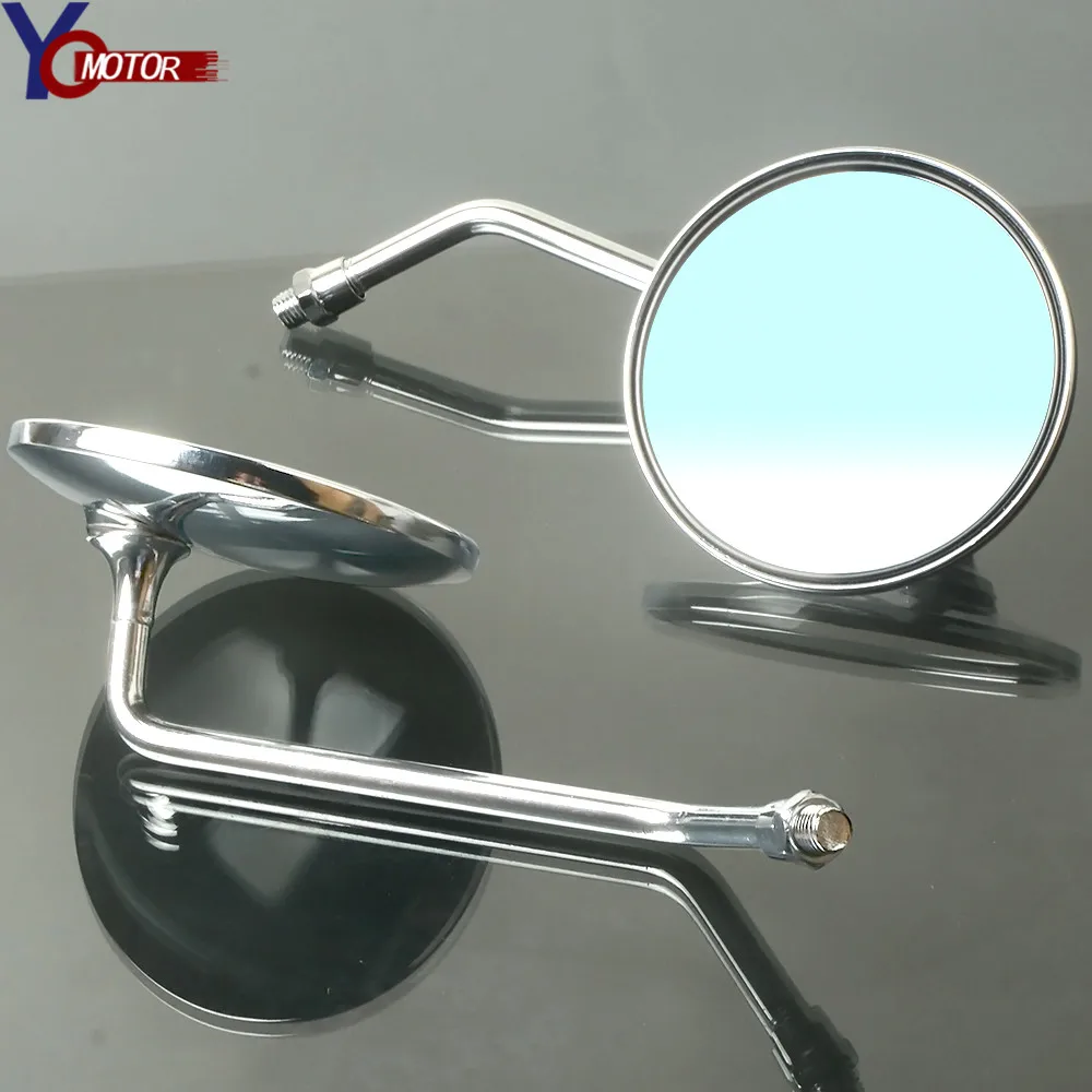 8/10mm Universal motorcycle Scooter rearview Chrome mirrors Retro FOR KAWASAKI KX125 KX250 KX250F HONDA CRF150R CR125R CRF230F
