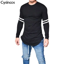 Cysincos, новинка, Осень-зима, Мужская модная футболка для фитнеса, базовая, с принтом, блузка, футболка, топ, Повседневный, с длинным рукавом, толстовки для мужчин