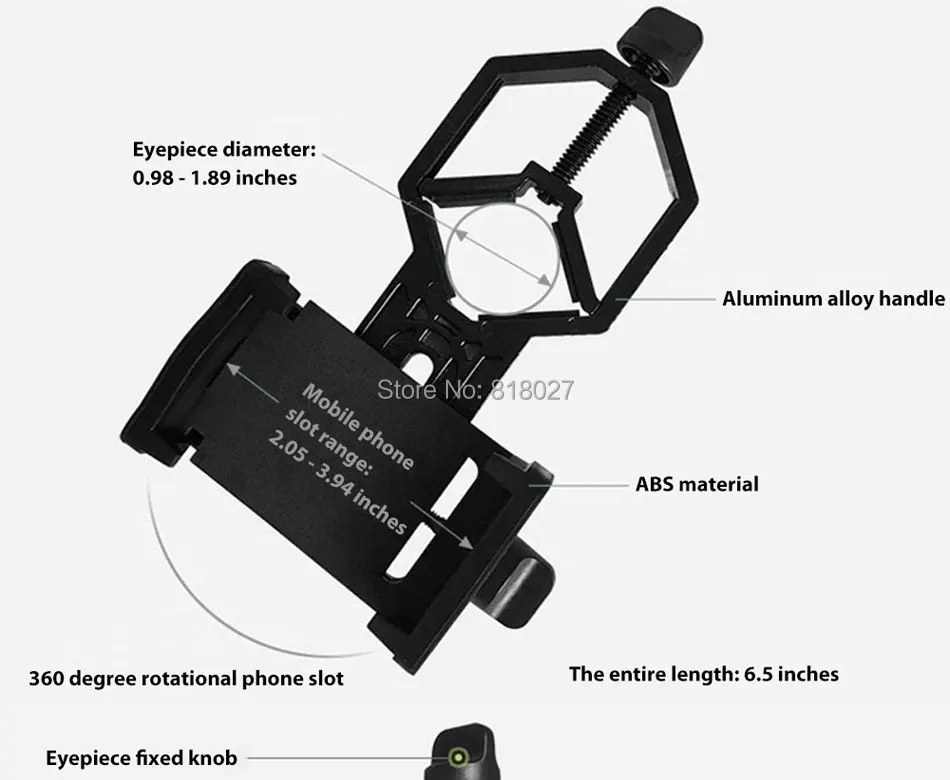 Астрономический бинокулярный монокулярный телескоп универсальный держатель Зажим для телефона соединение Бард стент Штатив Адаптер крепление Материал ABS