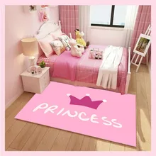 Домашний ковер для детской комнаты, Розовый ковер принцессы, противоскользящий ковер для ползания, мультяшный единорог, ковер для детской гостиной, на заказ