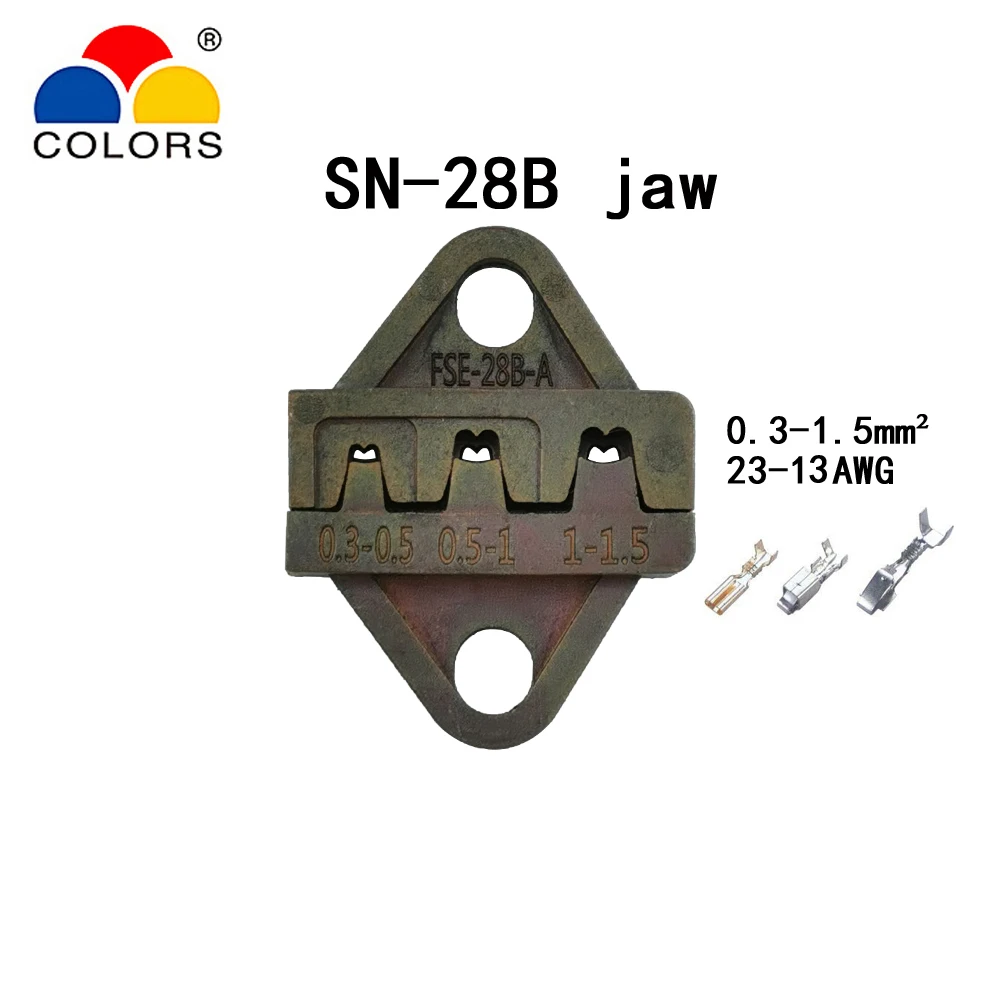 Цвета обжимные плоскогубцы челюсти(Челюсть ширина 6 мм/плоскогубцы 190 мм) для TAB 2,8 4,8 6,3/C3 XH2.54 3,96 2510 вилка весной SN-48B SN-28B SN-2 - Цвет: SN-28B jaw