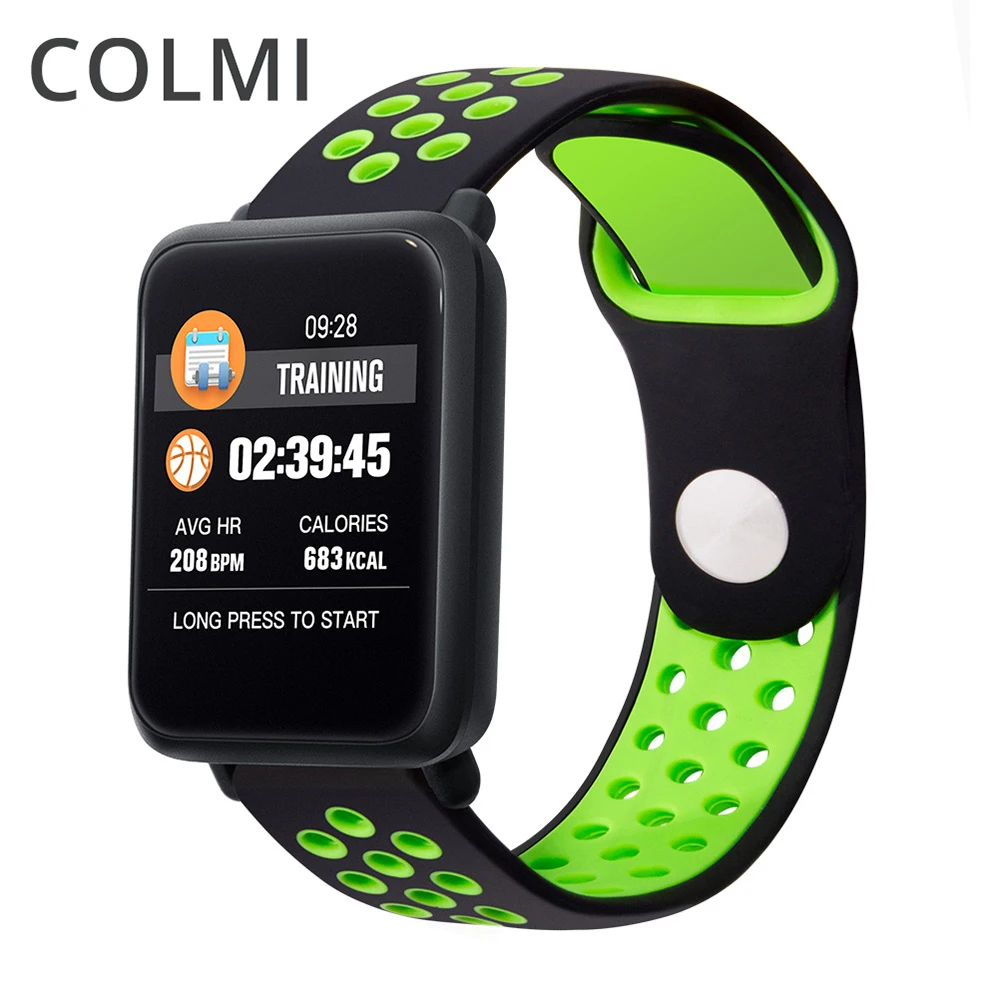 Baratos Banda inteligente COLMI Monitor de ritmo cardíaco pulsera de Fitness presión arterial IP68 resistente al agua 9,9mm de espesor relojes Pk Fitbits miband 3