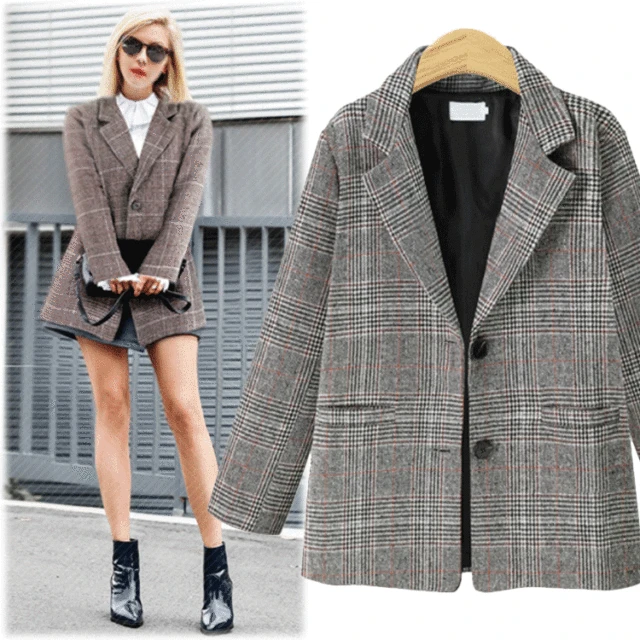 Vintage 80/'s Plus Size Plaid Tweed Magenta Blazer 2XL Fuchsia Oversized Plaid Tailored Jacket Plus Size Vintage Koret Blazer